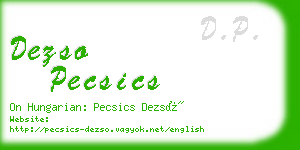 dezso pecsics business card